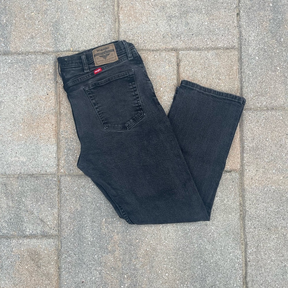Black Faded Wrangler Jeans - Made In Mexico - 36x30 Regular Fit - Cotton